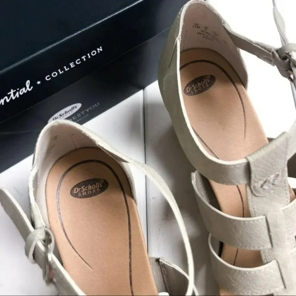 Dr. Scholl's Cream Bohemian Caged Wedges 11 NIB